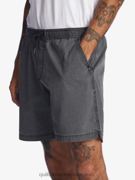 Quiksilver N8LNT1381 hombres negro shorts taxer 17 con cintura elástica