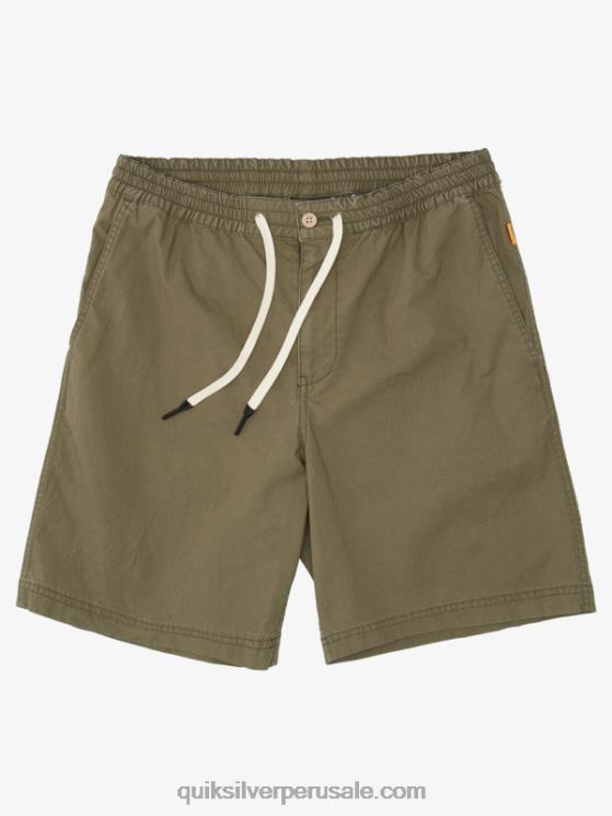 Quiksilver N8LNT1579 hombres aceituna polvorienta Waterman después de pantalones cortos de surf