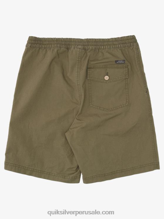 Quiksilver N8LNT1579 hombres aceituna polvorienta Waterman después de pantalones cortos de surf