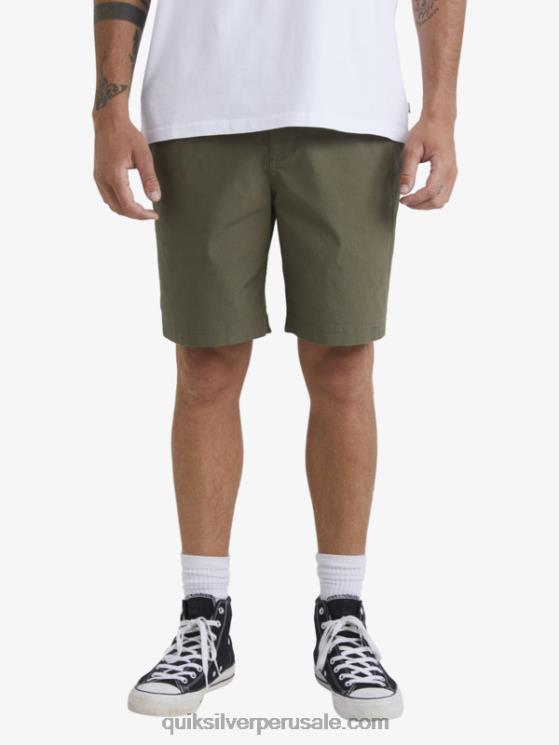 Quiksilver N8LNT1579 hombres aceituna polvorienta Waterman después de pantalones cortos de surf