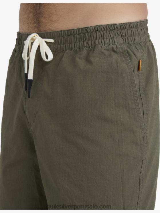 Quiksilver N8LNT1579 hombres aceituna polvorienta Waterman después de pantalones cortos de surf