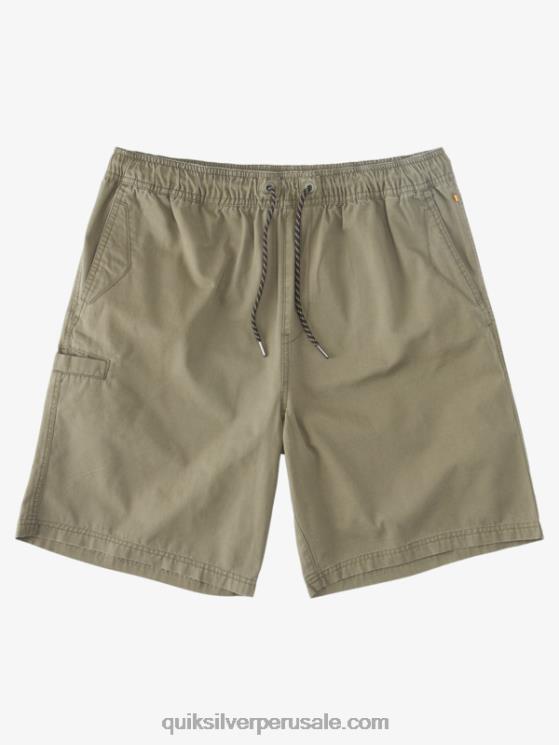 Quiksilver N8LNT253 hombres aceituna polvorienta shorts waterman last light elastizados 19