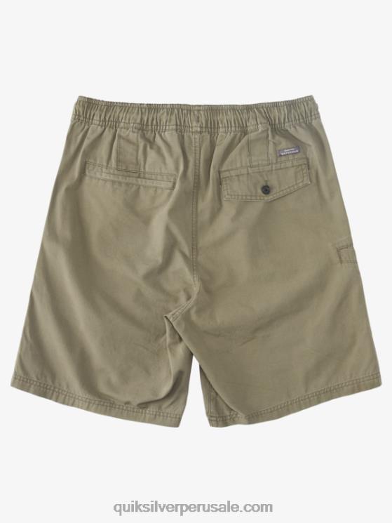 Quiksilver N8LNT253 hombres aceituna polvorienta shorts waterman last light elastizados 19
