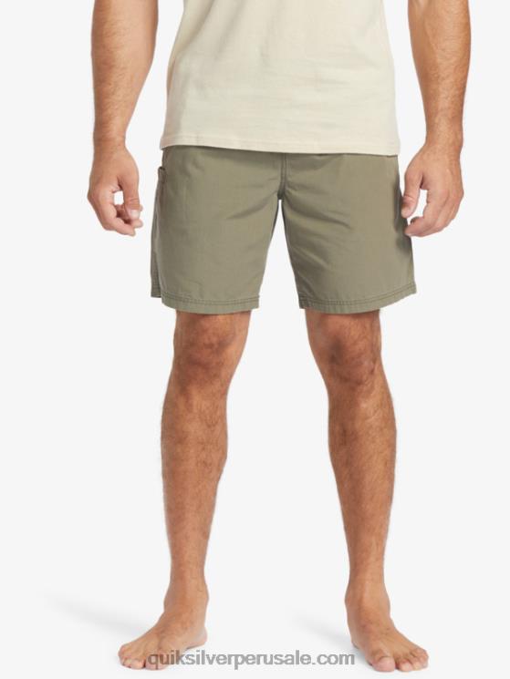 Quiksilver N8LNT253 hombres aceituna polvorienta shorts waterman last light elastizados 19