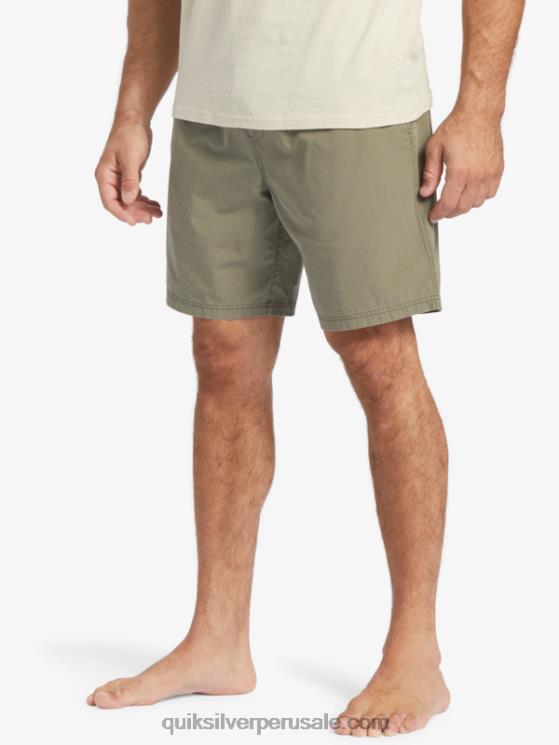 Quiksilver N8LNT253 hombres aceituna polvorienta shorts waterman last light elastizados 19