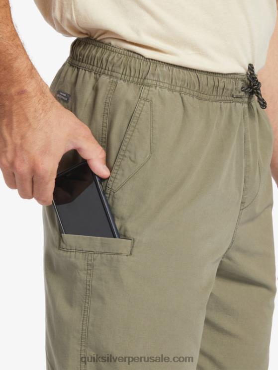 Quiksilver N8LNT253 hombres aceituna polvorienta shorts waterman last light elastizados 19