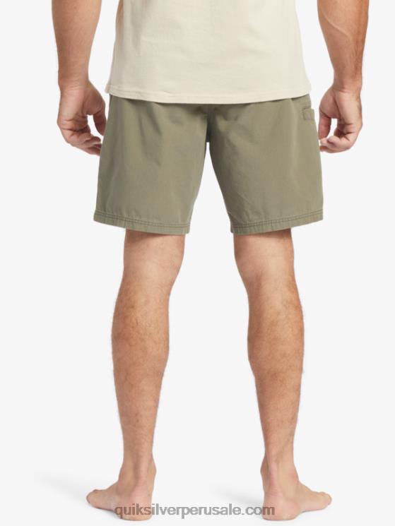 Quiksilver N8LNT253 hombres aceituna polvorienta shorts waterman last light elastizados 19
