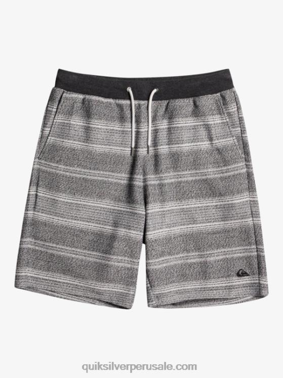 Quiksilver N8LNT329 hombres raya otway negra grandes pantalones cortos de chándal otway