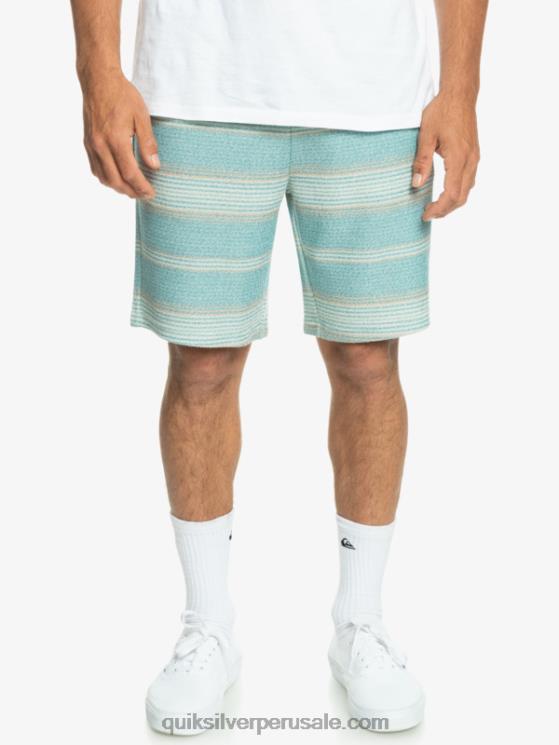 Quiksilver N8LNT331 hombres raya otway azul bretaña grandes pantalones cortos de chándal otway