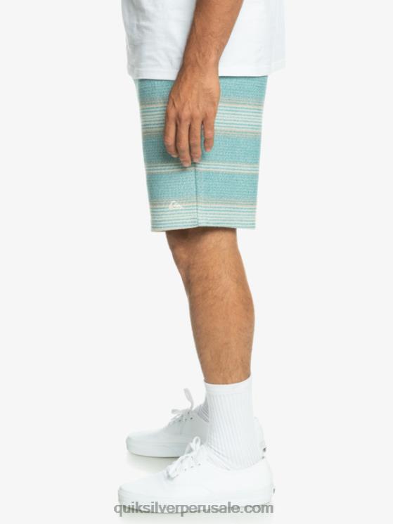 Quiksilver N8LNT331 hombres raya otway azul bretaña grandes pantalones cortos de chándal otway