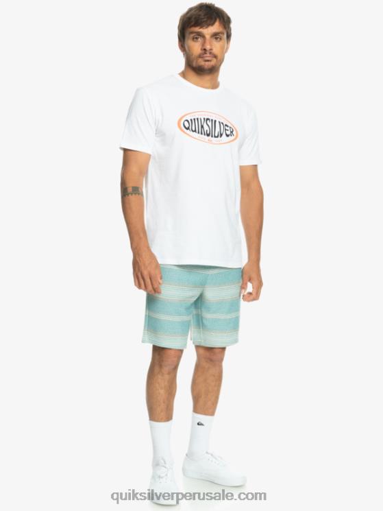 Quiksilver N8LNT331 hombres raya otway azul bretaña grandes pantalones cortos de chándal otway