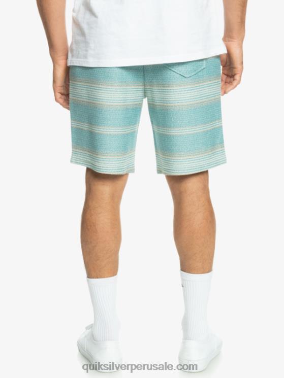 Quiksilver N8LNT331 hombres raya otway azul bretaña grandes pantalones cortos de chándal otway