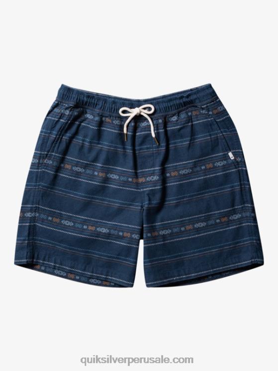 Quiksilver N8LNT420 hombres mini jacquard azul marino medianoche pantalones cortos taxer en jacquard