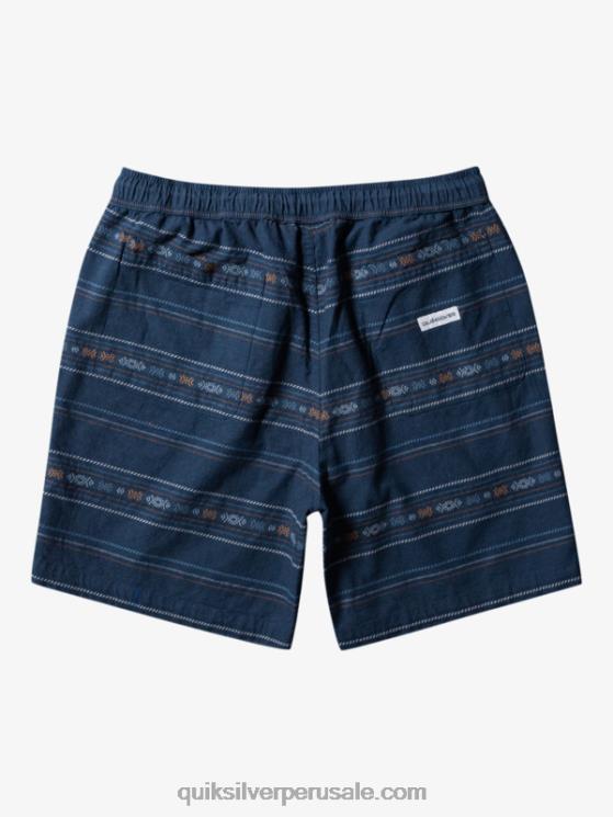 Quiksilver N8LNT420 hombres mini jacquard azul marino medianoche pantalones cortos taxer en jacquard