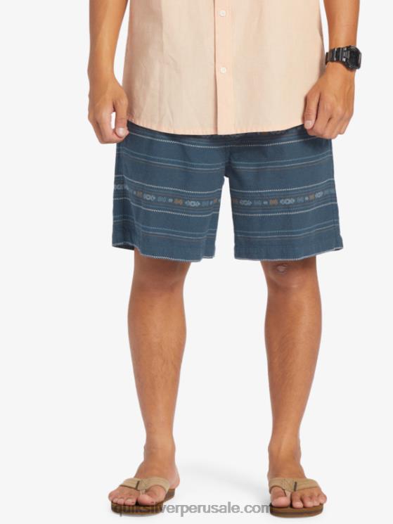 Quiksilver N8LNT420 hombres mini jacquard azul marino medianoche pantalones cortos taxer en jacquard