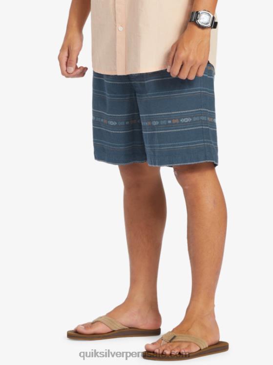 Quiksilver N8LNT420 hombres mini jacquard azul marino medianoche pantalones cortos taxer en jacquard