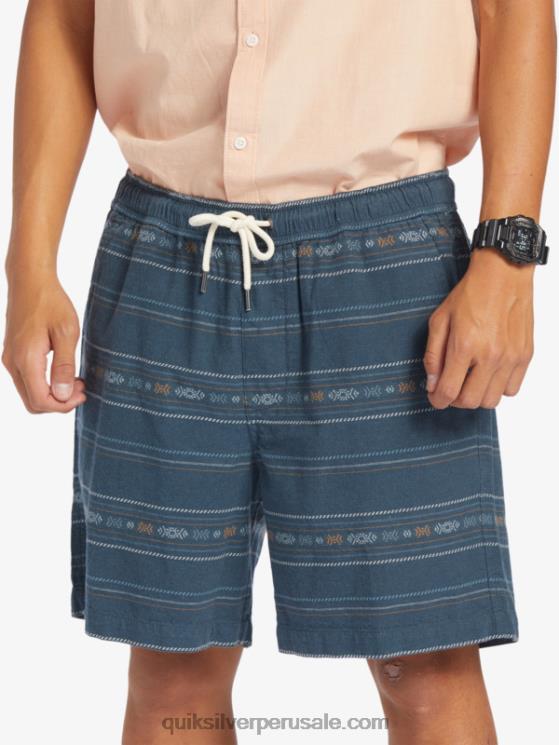 Quiksilver N8LNT420 hombres mini jacquard azul marino medianoche pantalones cortos taxer en jacquard