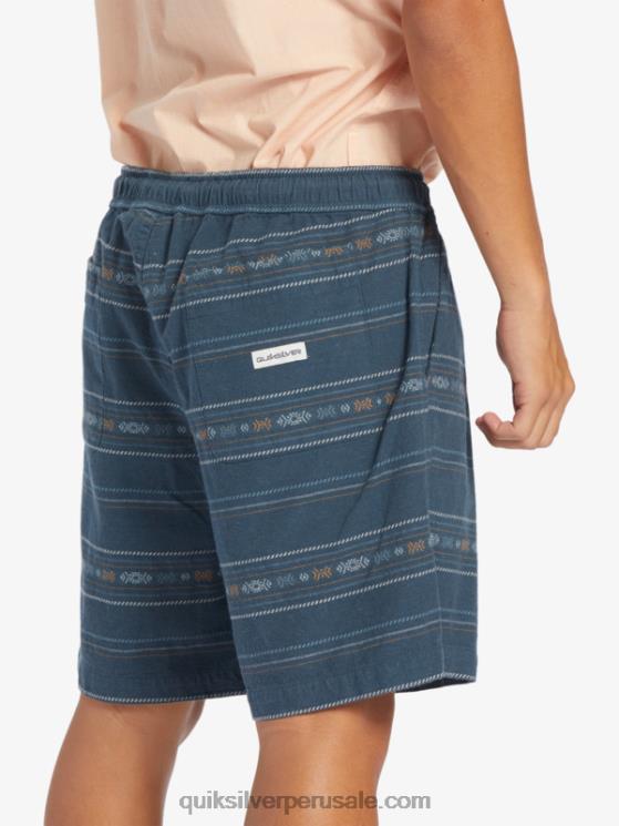 Quiksilver N8LNT420 hombres mini jacquard azul marino medianoche pantalones cortos taxer en jacquard