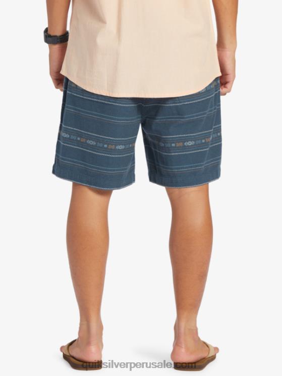 Quiksilver N8LNT420 hombres mini jacquard azul marino medianoche pantalones cortos taxer en jacquard