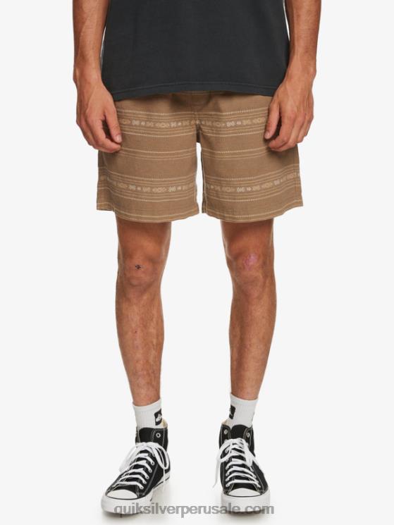 Quiksilver N8LNT421 hombres mini jacquard gris oliva pantalones cortos taxer en jacquard