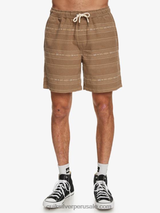 Quiksilver N8LNT421 hombres mini jacquard gris oliva pantalones cortos taxer en jacquard