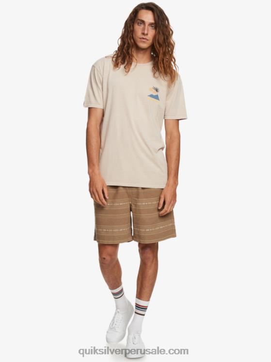 Quiksilver N8LNT421 hombres mini jacquard gris oliva pantalones cortos taxer en jacquard