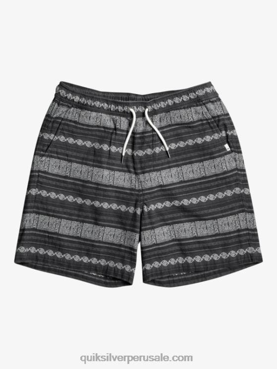 Quiksilver N8LNT423 hombres negro taxer jaquard hori pantalones cortos taxer en jacquard