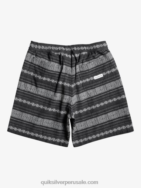 Quiksilver N8LNT423 hombres negro taxer jaquard hori pantalones cortos taxer en jacquard