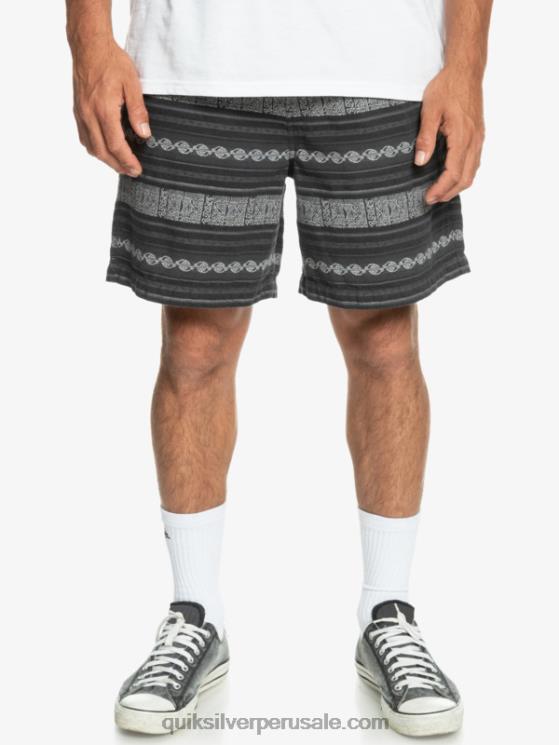 Quiksilver N8LNT423 hombres negro taxer jaquard hori pantalones cortos taxer en jacquard