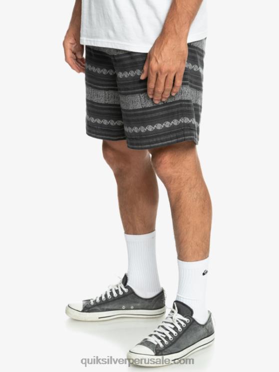 Quiksilver N8LNT423 hombres negro taxer jaquard hori pantalones cortos taxer en jacquard