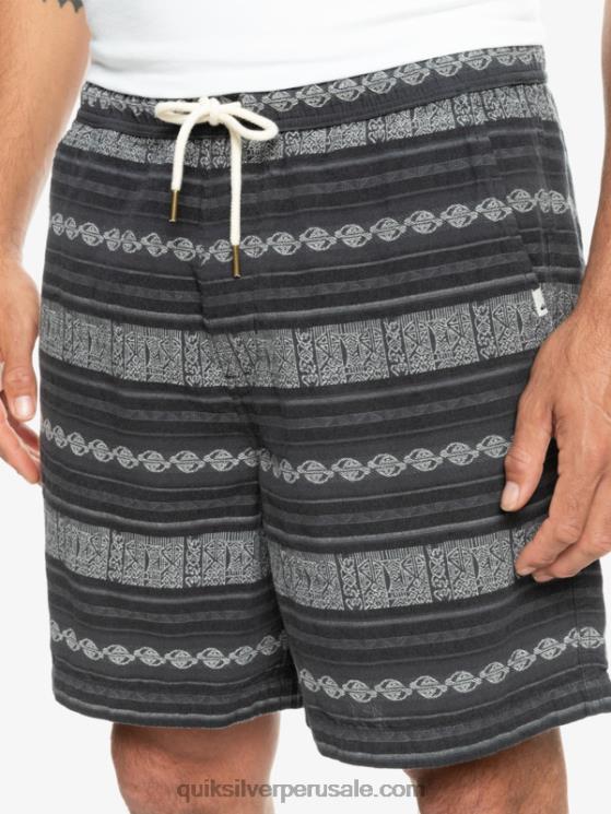 Quiksilver N8LNT423 hombres negro taxer jaquard hori pantalones cortos taxer en jacquard