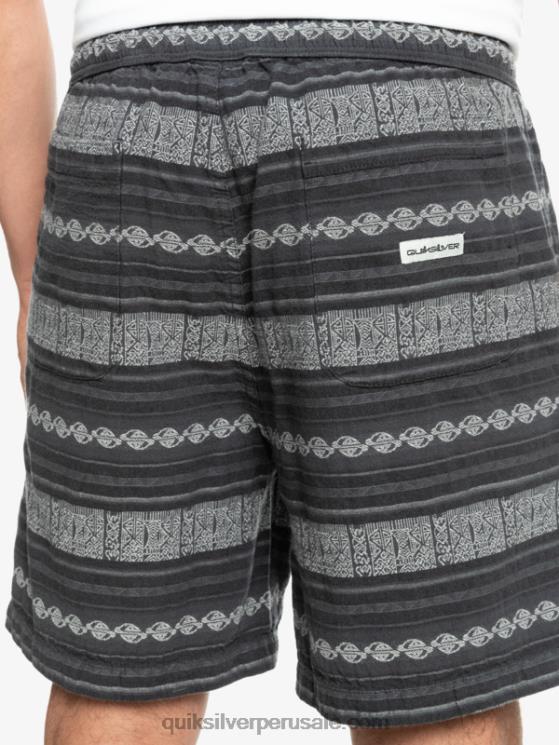 Quiksilver N8LNT423 hombres negro taxer jaquard hori pantalones cortos taxer en jacquard