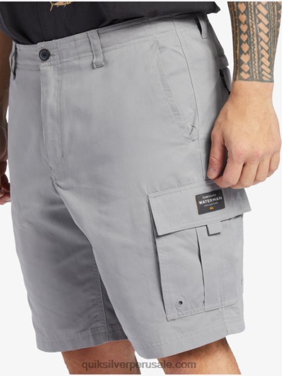 Quiksilver N8LNT788 hombres piel de tiburon Pantalones cortos Waterman Maldive Atoll Cargo 20