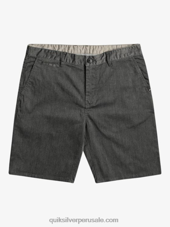 Quiksilver N8LNT855 hombres brezo gris oscuro shorts chinos elásticos daily union 20