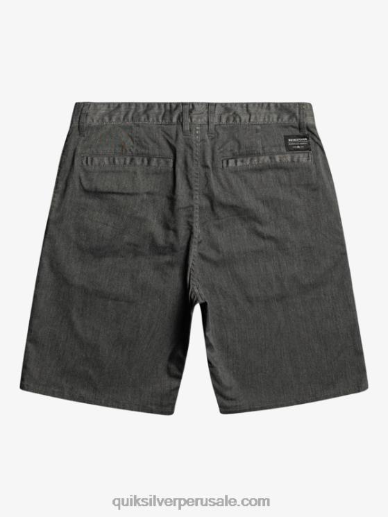 Quiksilver N8LNT855 hombres brezo gris oscuro shorts chinos elásticos daily union 20