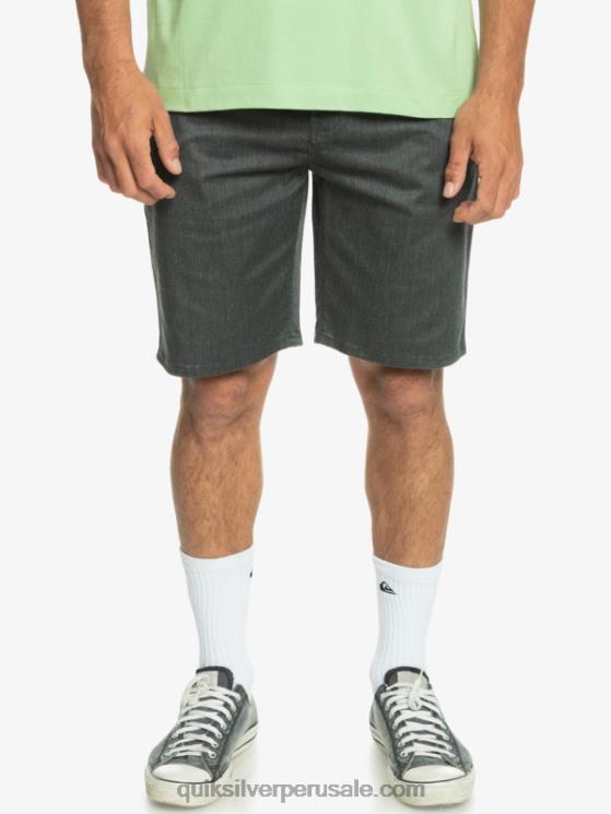 Quiksilver N8LNT855 hombres brezo gris oscuro shorts chinos elásticos daily union 20