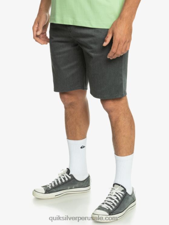Quiksilver N8LNT855 hombres brezo gris oscuro shorts chinos elásticos daily union 20