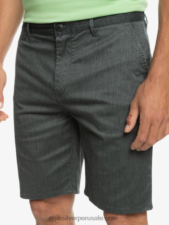 Quiksilver N8LNT855 hombres brezo gris oscuro shorts chinos elásticos daily union 20