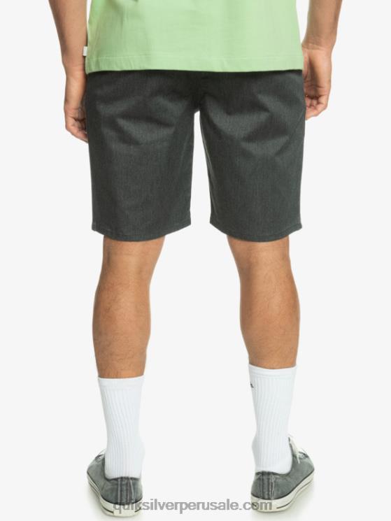 Quiksilver N8LNT855 hombres brezo gris oscuro shorts chinos elásticos daily union 20