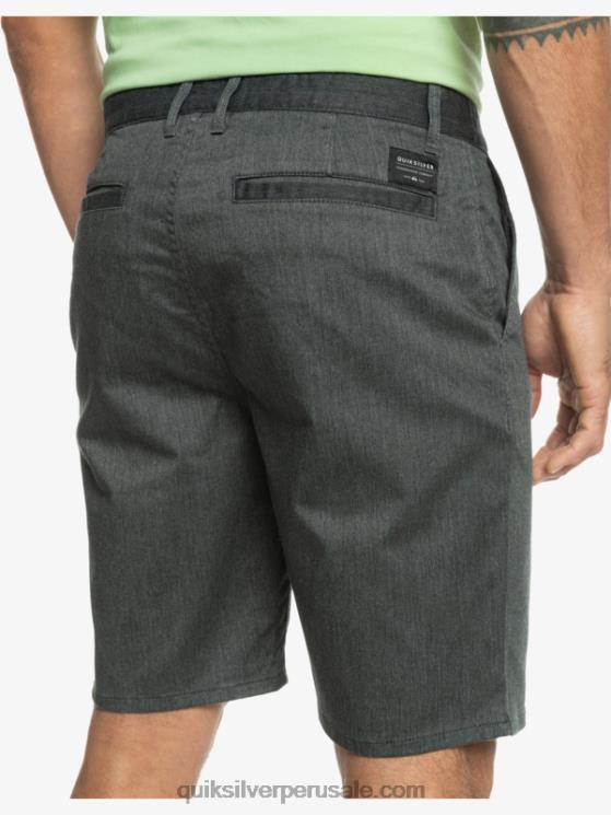 Quiksilver N8LNT855 hombres brezo gris oscuro shorts chinos elásticos daily union 20