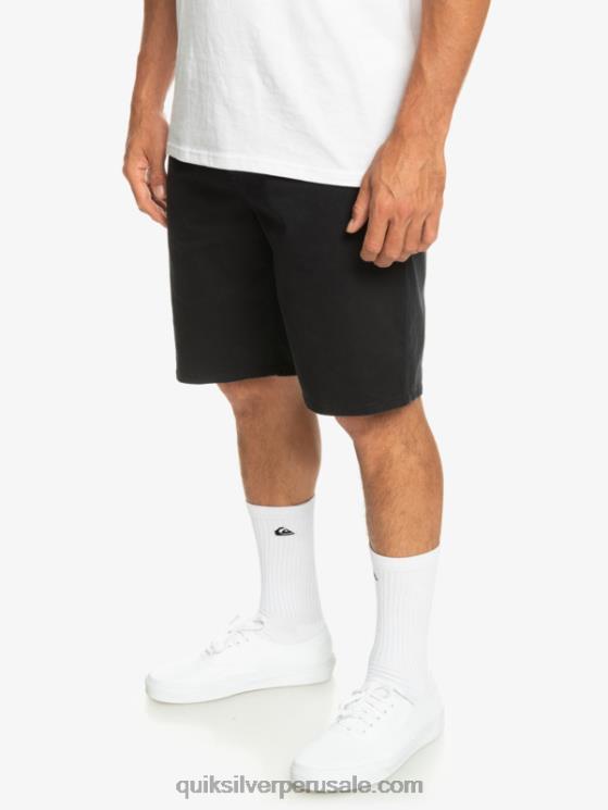 Quiksilver N8LNT856 hombres negro shorts chinos elásticos daily union 20