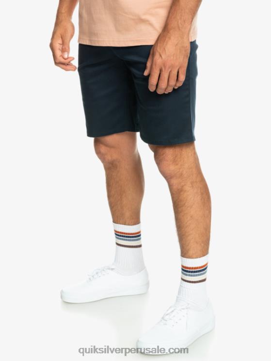 Quiksilver N8LNT857 hombres chaqueta azul marino shorts chinos elásticos daily union 20