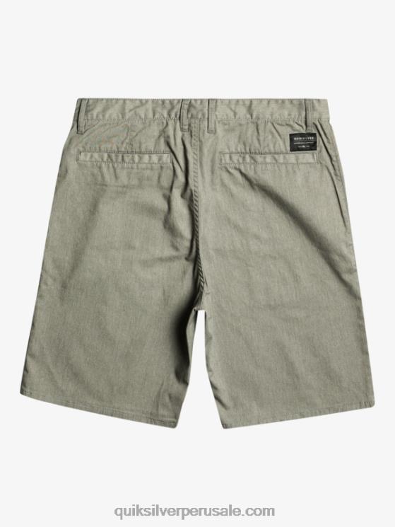Quiksilver N8LNT858 hombres brezo gris claro shorts chinos elásticos daily union 20