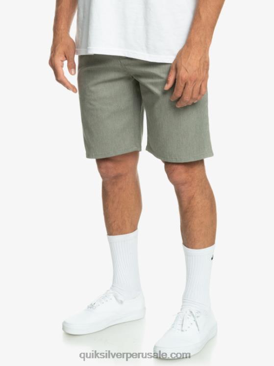 Quiksilver N8LNT858 hombres brezo gris claro shorts chinos elásticos daily union 20
