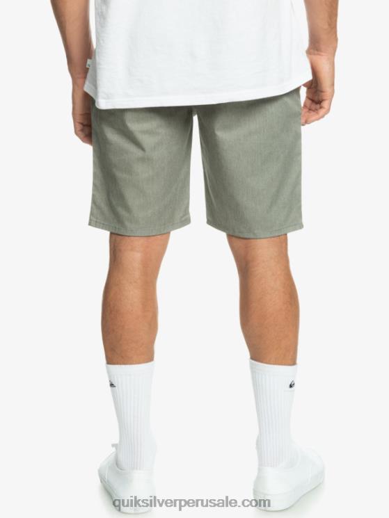 Quiksilver N8LNT858 hombres brezo gris claro shorts chinos elásticos daily union 20