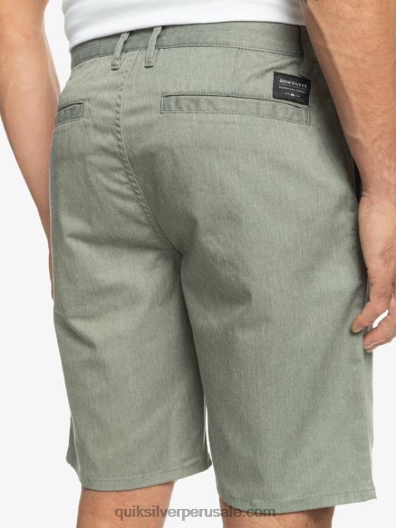 Quiksilver N8LNT858 hombres brezo gris claro shorts chinos elásticos daily union 20
