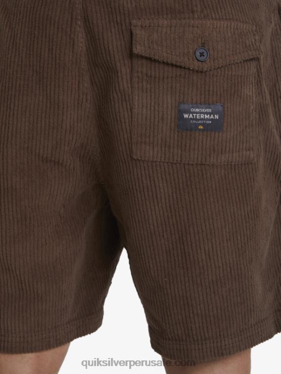 Quiksilver N8LNT875 hombres tierra oscura shorts de pana Waterman Cordy