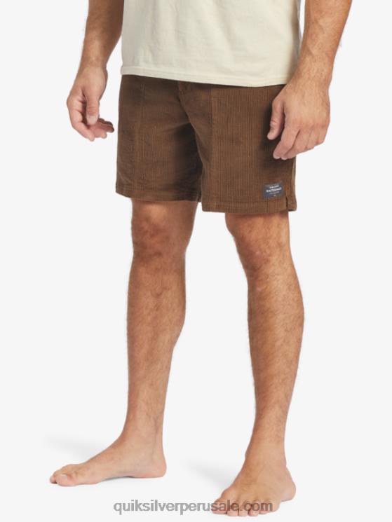 Quiksilver N8LNT875 hombres tierra oscura shorts de pana Waterman Cordy