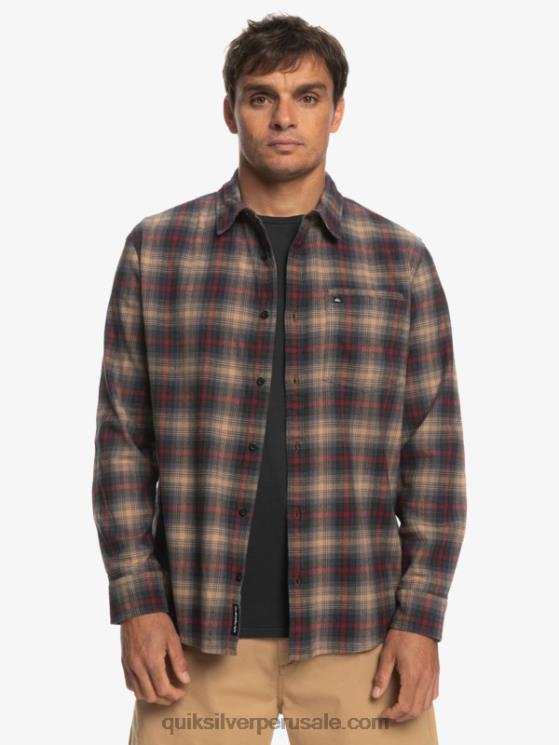 Quiksilver N8LNT1049 hombres vino rubí cramond camisa de manga larga elástica Cramond