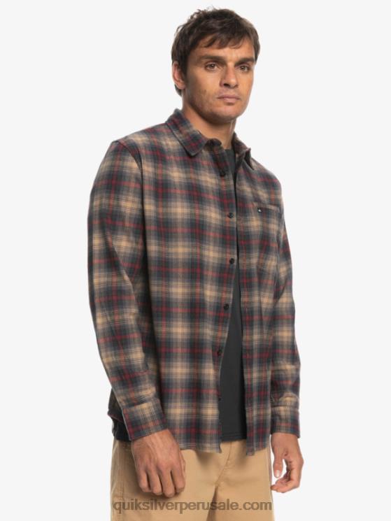 Quiksilver N8LNT1049 hombres vino rubí cramond camisa de manga larga elástica Cramond